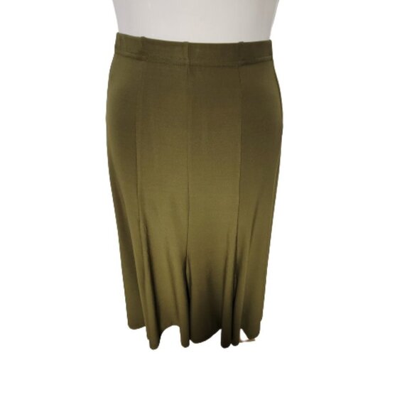 Olive Green Elastic Waist Flare Skirt Sizes S , Size M - Picture 2 of 5